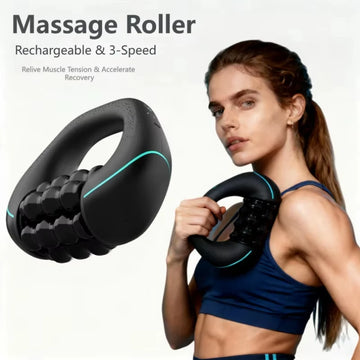 Electirc Massage Roller Rechargeable 3-Speed Massager Percussive Therapy for Whole Body Relief Deep Tissue & Muscle Recovery