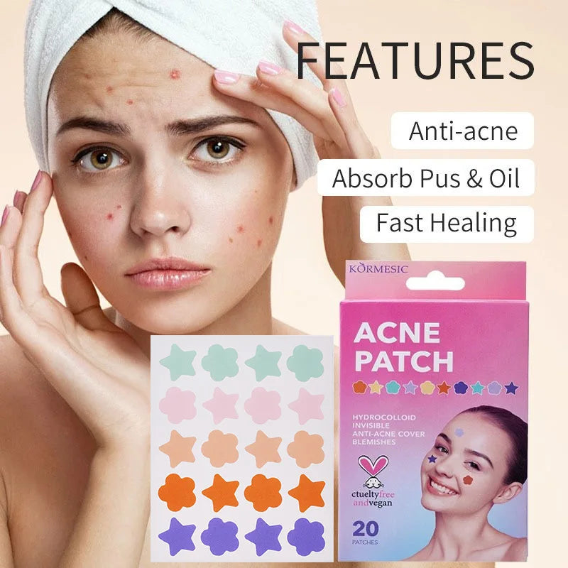 20/36pcs Acne Patches Hydrocolloid Invisible Pimple Patch for Face Fast Healing Spot Treatment Stickers for Overnight Makeup
