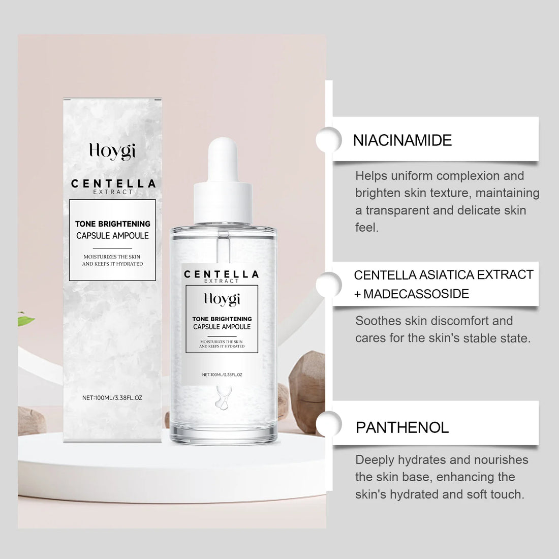Centella Asiatica Micro-Essence Serum Moisturizes and Hydrates, Refreshingly Absorbed by the Face, Daily Care for Smooth and Ela