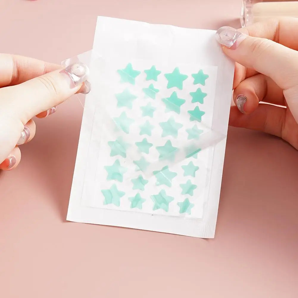 28Pcs Colorful Cute Star Shaped Acne Treatment Sticker Invisible Acne Cover Removal Pimple Patch Skin Care