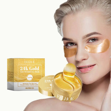 60pcs 24K Golden Collagen Eye Mask Patches Anti Dark Circles Under Eye Care Brightening Smoothing Moisturizing Wrinkles Firming