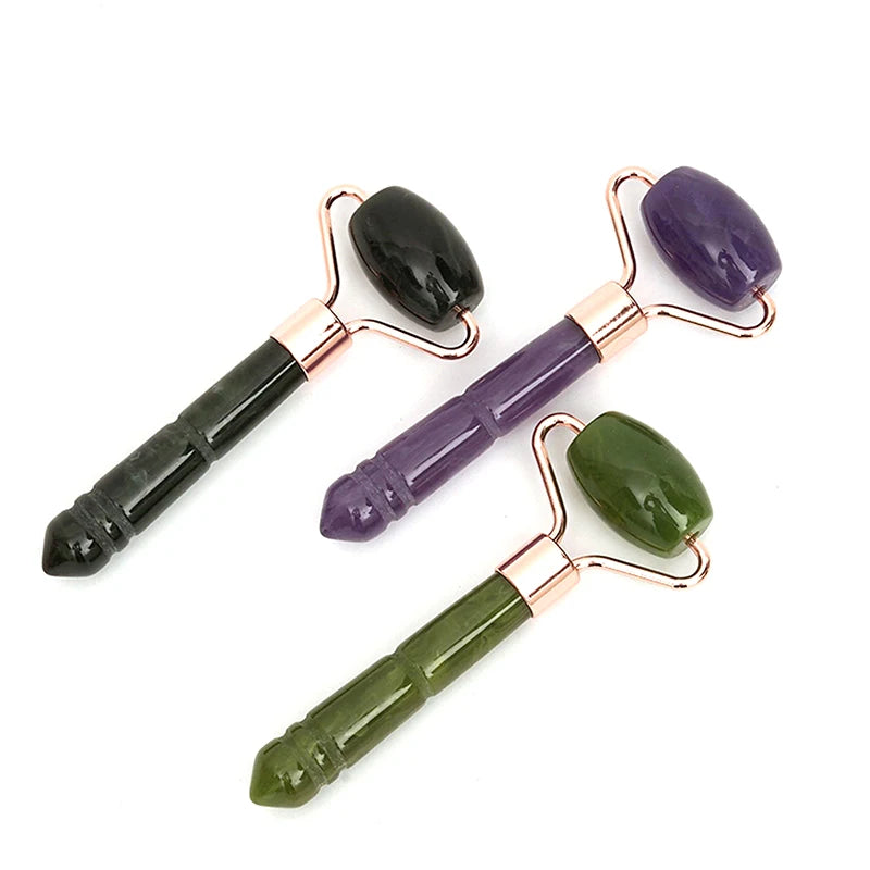 Jade Facial Roller Single Headed Gua Sha Massage Tool For Face Lift Up Skin Care
